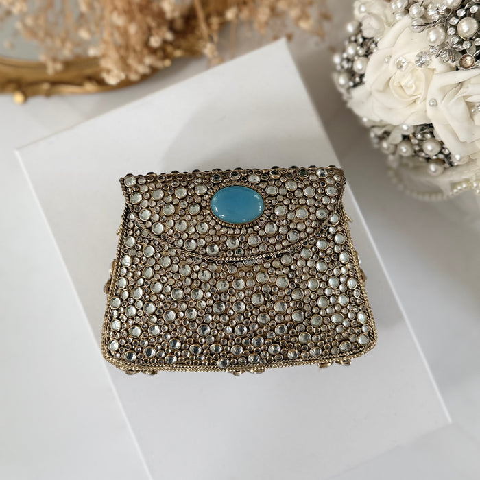 Blue Onyx Natural Gemstone Mini Clutch