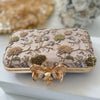 Multicolor Printed Hand-Embroidered Clutch Bag, Dusty Link Floral Evening Purse
