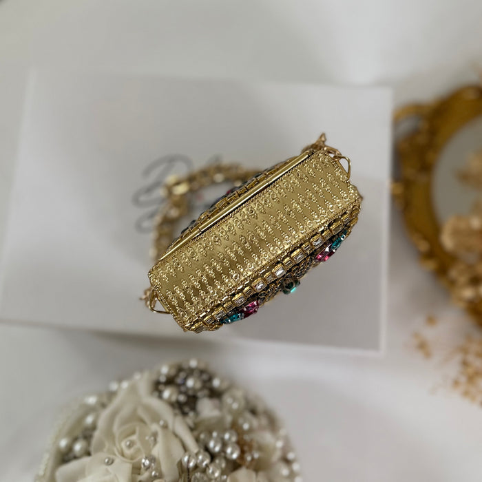 Multicolor Kundan Clutch | Mini Statement Bag