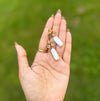 Natural Rose Quartz Mother of Pearl Dangle Earrings