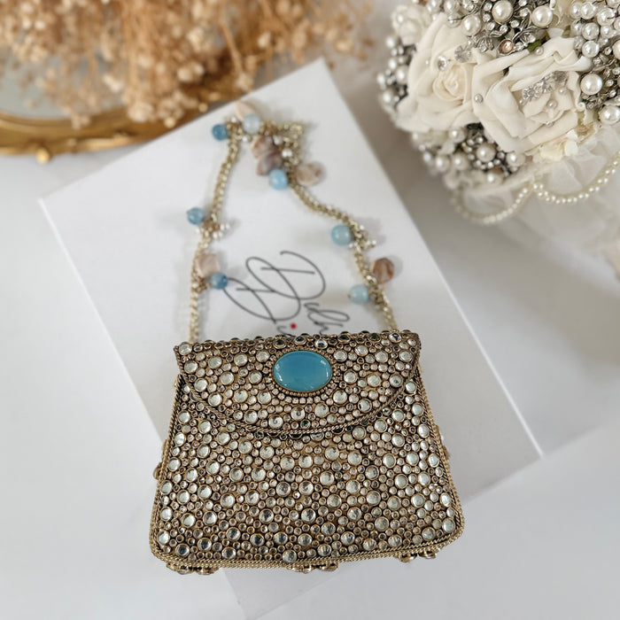 Blue Onyx Natural Gemstone Mini Clutch