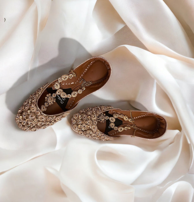 Handmade Bridal Kundan Khussa with Anklet Customizable