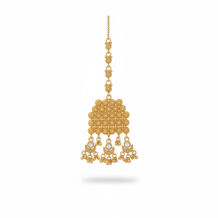 Gold Plated Chocker Set - Choker Set with Earrings and Tikka