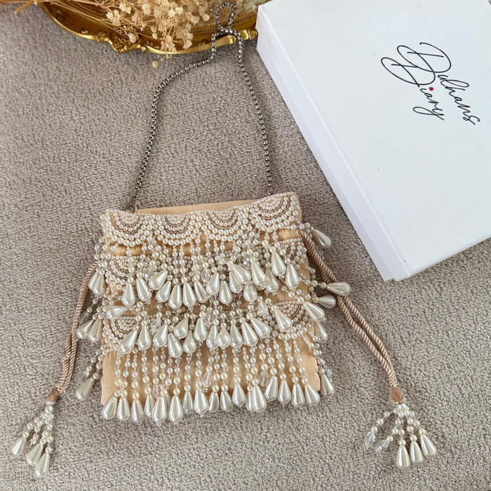 Pearl Beaded Bridal Potli Bag