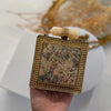 Mini Mother of Pearl Clutch : Gold Statement Clutch