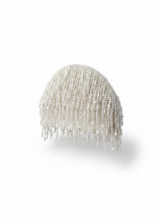 Pearl Fringe Evening Bag – Ivory Bridal Clutch