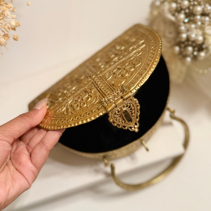 14 Karat vergoldete Messingkupplung: Handgemachte Handtasche im Vintage-Stil