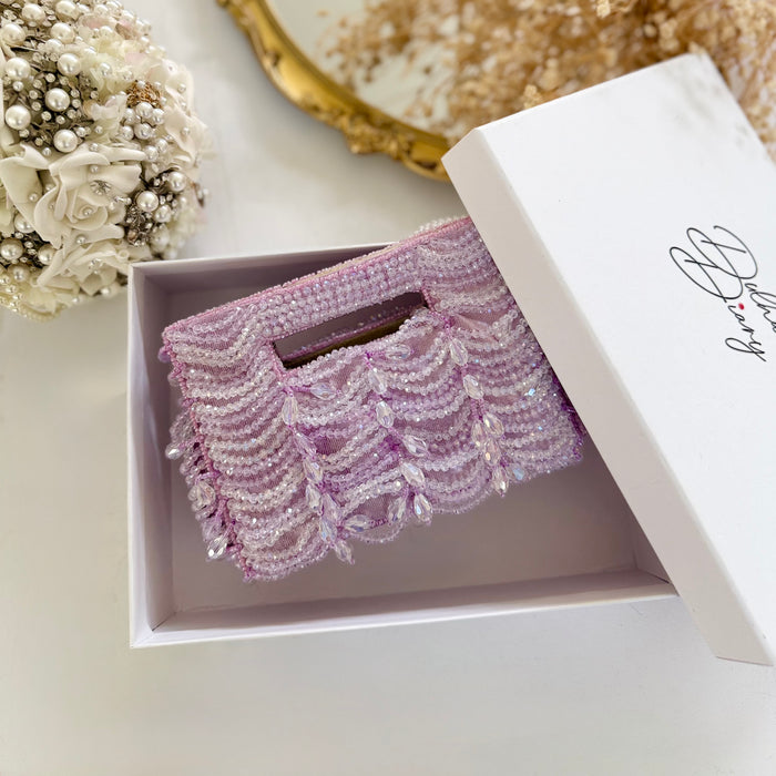 Mini Lilac Crystal Clutch