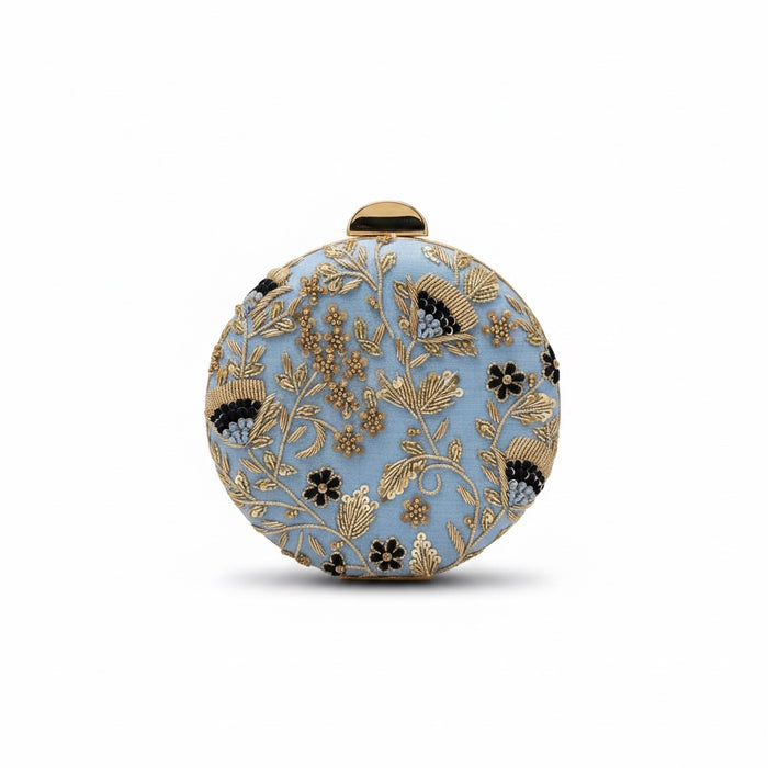 Blue Round Shape Mini Clutch