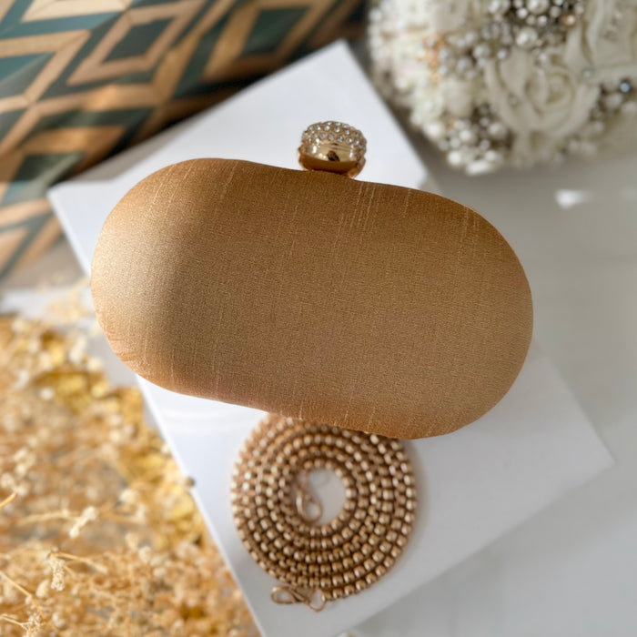 Gold Peacock Zardozi Embroidered Clutch
