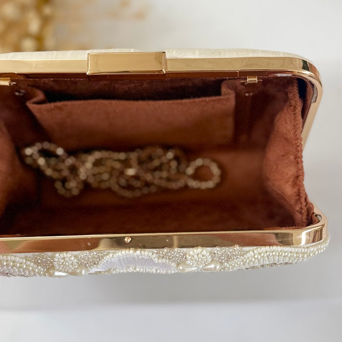 Ivory Beaded Bridal Wedding Day Evening Clutch Bag