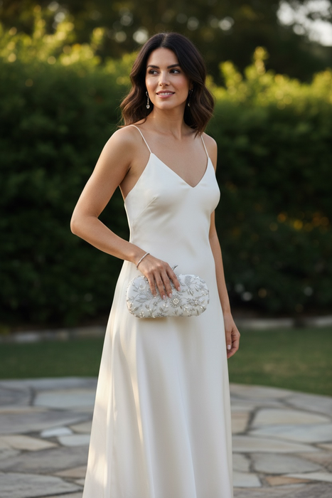 Ivory Bird-Motifs Bridal Clutch | Zordosi Bird Knob Clutch