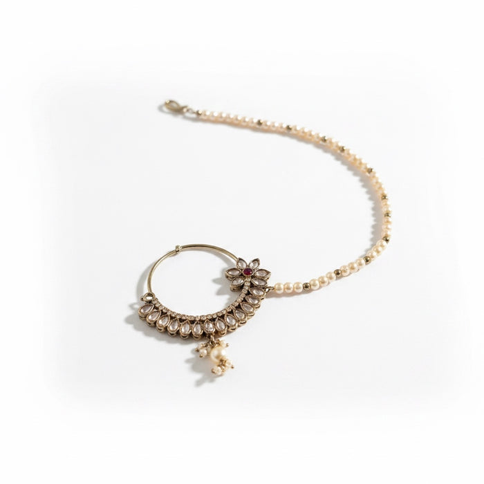 Antique Gold Plated Reverse AD Bridal Set Kundan Bridal Necklace Set