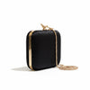 Black Embroidered Bird Motif Clutch | Evening Bag