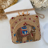 Mughal Inspired Clutch | Zardozi Elephant Motif & Large Flower Knob