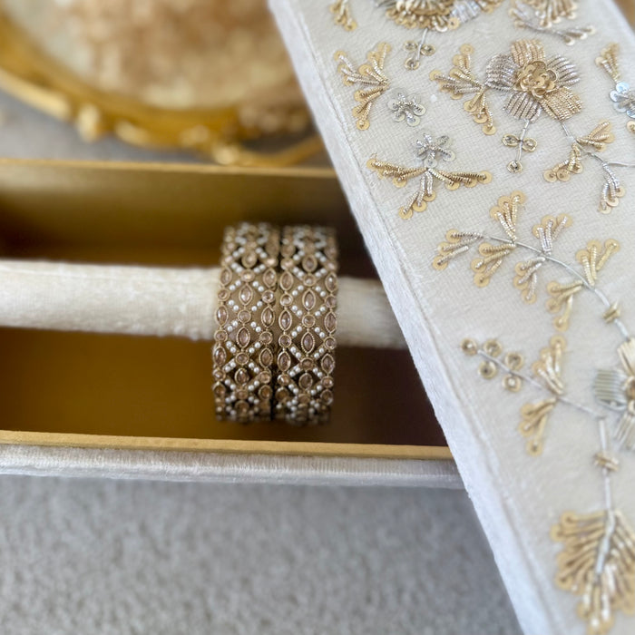 Champagne bangle Set: Polki Bangle Set