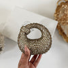 Kundan Stone Mini Clutch: Silver Mini Statement Clutch