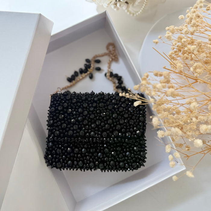 Black Mini Crystal Clutch