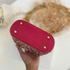 Fuchsia Vanity Case Bag | Hand Embroidered Suede Bridal Bag