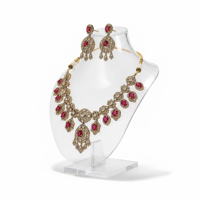 Ruby Necklace Set- Premium Kundan Necklace Set