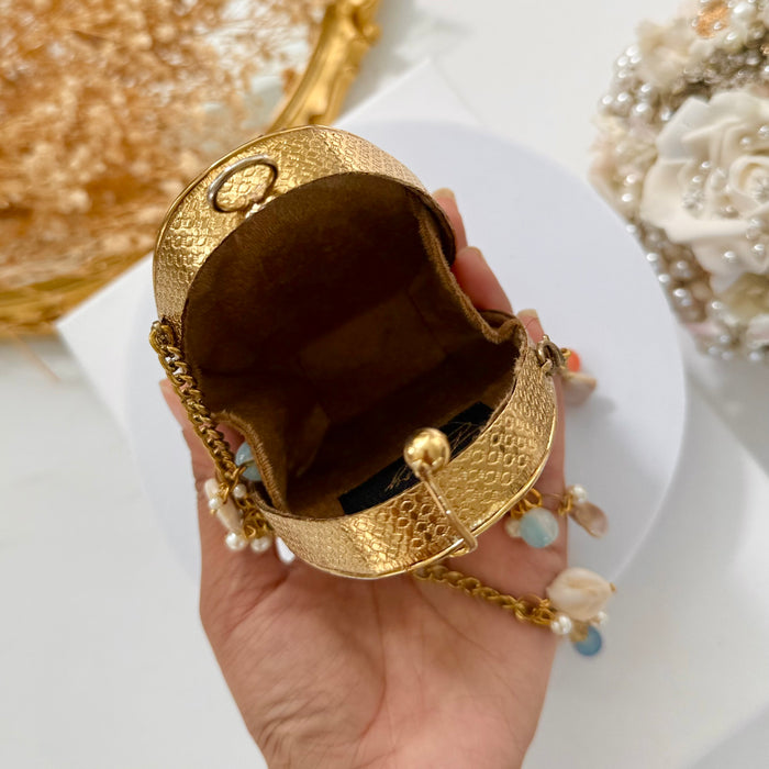 Mini Multi-Color Natural Gemstone Tear Drop Clutch