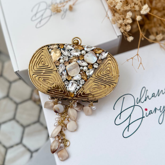 Mini Clutch With MOP and Rhinestones