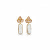 Natural Rose Quartz Mother of Pearl Dangle Earrings