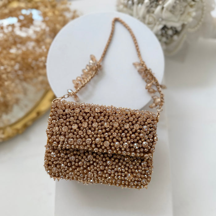 Gold Mini Crystal Clutch