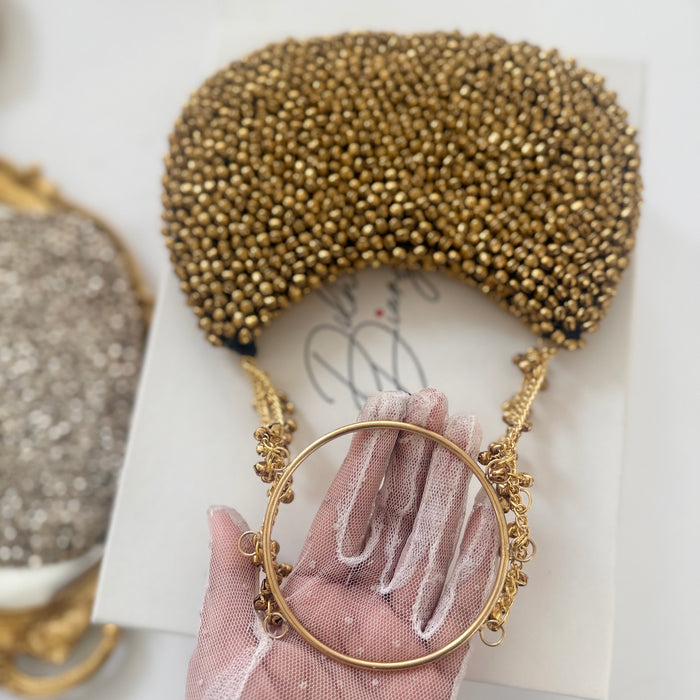 Metal Clutch with Ghungru | Statement Evening Bag