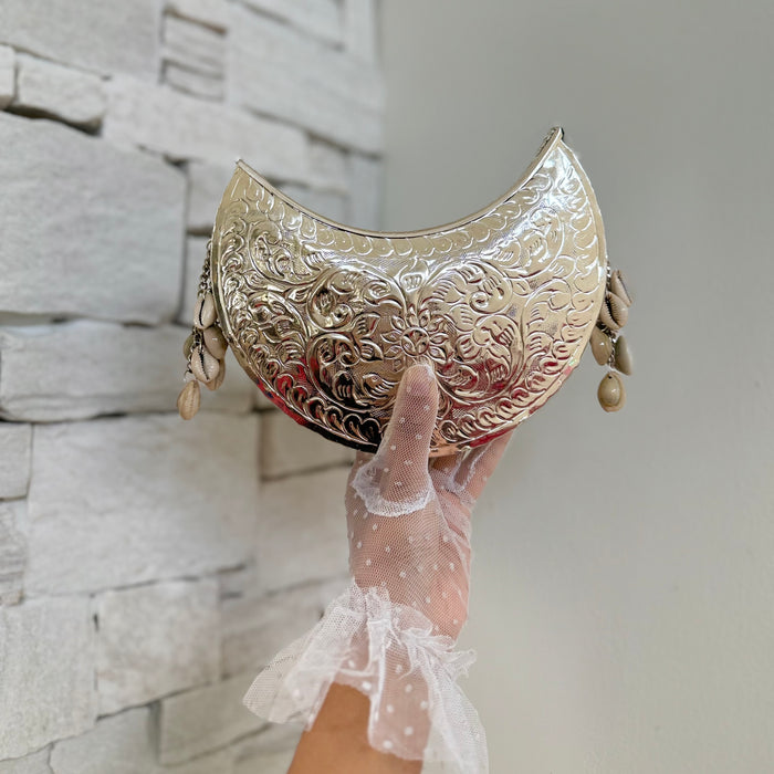 Moon Shape Brass Clutch