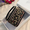 Embroidered Vanity Case Bag | Hand Embroidered Suede Bridal Bag