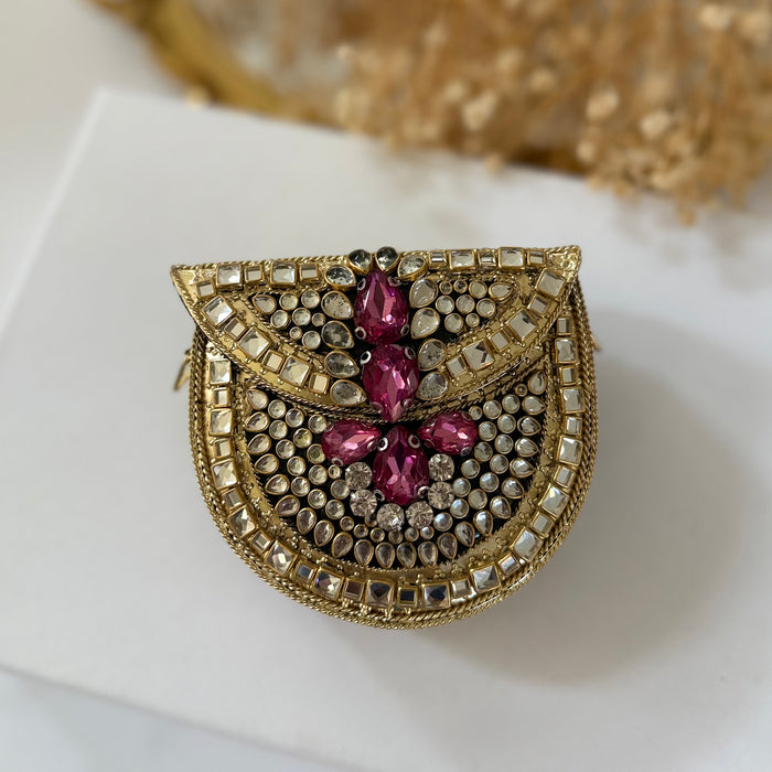Mini Kundan Clutch Green Mini Statement Clutch | Sage Green Clutch