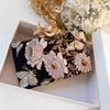 Black & Blush Rose Butterfly Clutch | Floral Evening Bag