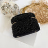 Black Crystal Vanity Case Bag | Suede Bridal Evening Bag