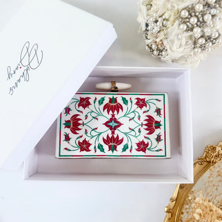 Gemstone Sangemarmar Brass Clutch