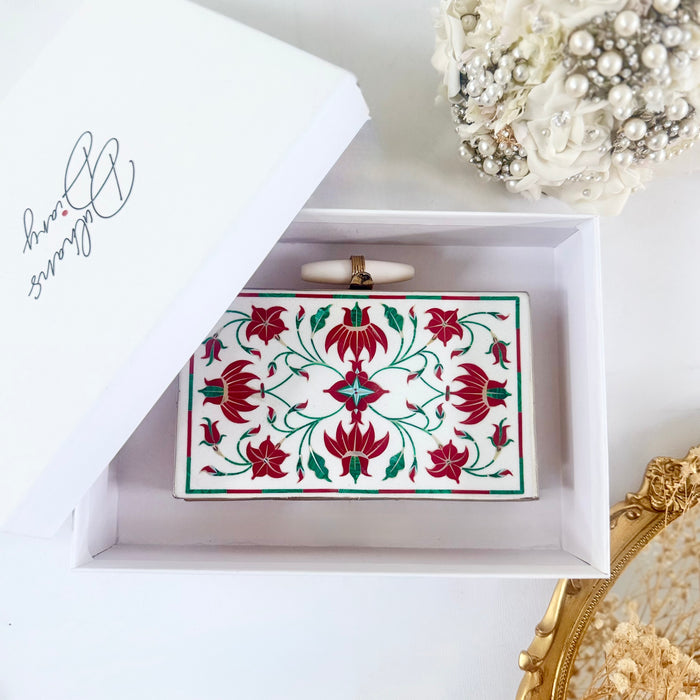 Gemstone Sangemarmar Brass Clutch