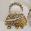 Kundan Brass Clutch with Jhumka Vintage Style Handbag