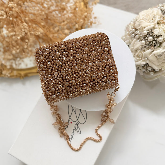 Gold Mini Crystal Clutch