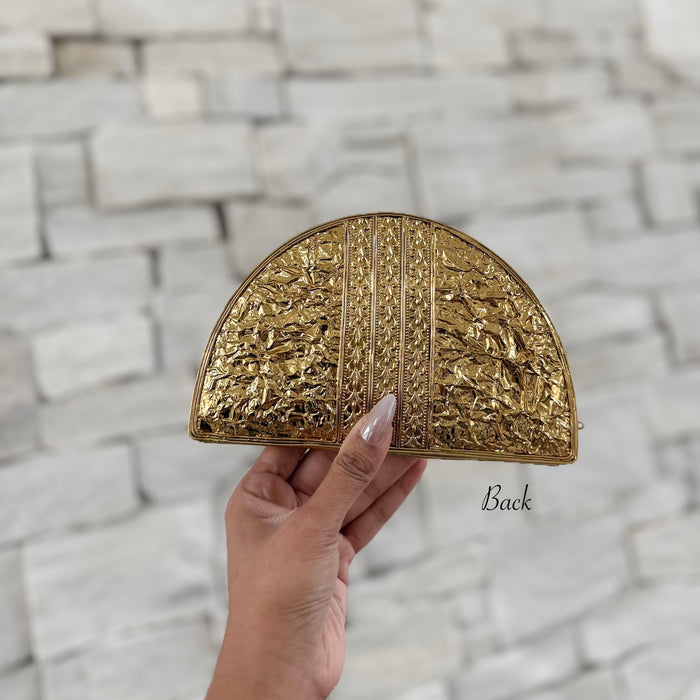 Moon Clutch: Moon-Inspired Bridal Mother of Pearl Brass Clutch