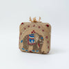 Mughal Inspired Clutch | Zardozi Elephant Motif & Large Flower Knob