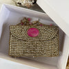 Fuchsia kundan Clutch