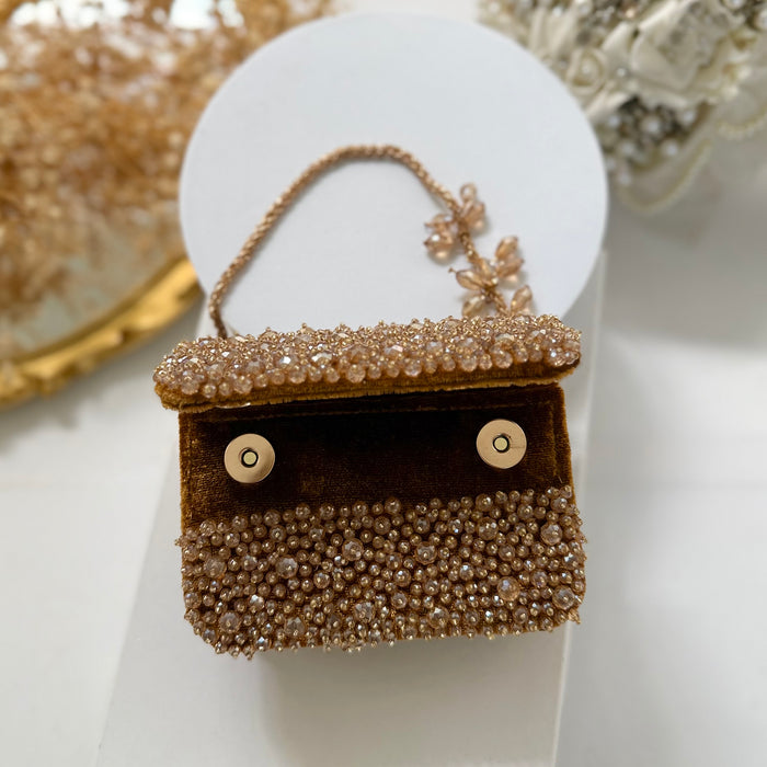 Gold Mini Crystal Clutch
