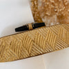 Gold Plated Antique Style Brass Clutch With Black Clasp