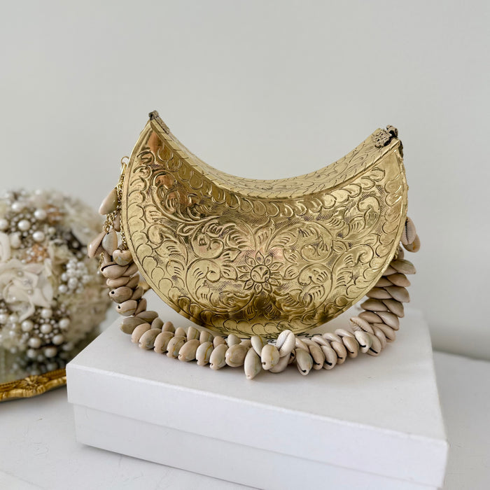 Moon Shape Brass Clutch