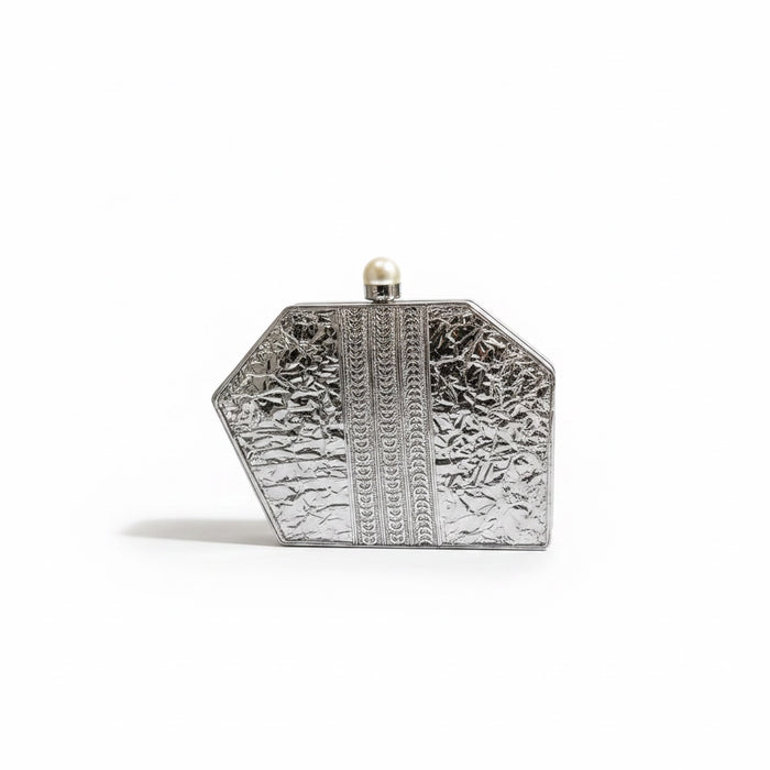 Silver Plated Clutch: Mother of Pearl Evening Bag