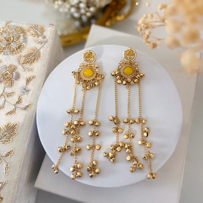 Kashmiri Jhumkas: Multicolor Long Earrings