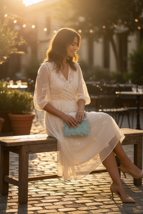 Mini Ocean Green Crystal Clutch