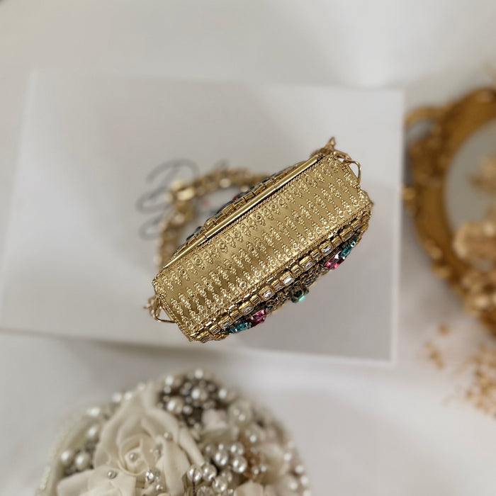 Multicolor Kundan Clutch | Mini Statement Bag