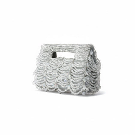 Mini Silver Crystal Clutch