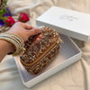 Embroidered Vanity Case Bag | Hand Embroidered Suede Bridal Bag